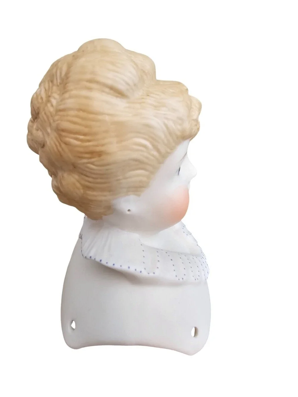 Vintage Hand Painted Bisque Doll Bust Head Intricate Victorian Woman Elizabeth